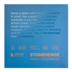 Block Stonehenge Aqua Coldpress Blanco cuadrado 25x25cm 100% algodón 15 hojas en internet