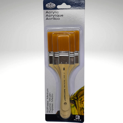 Set 3 Pinceletas Acrilico Plana