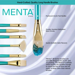 Set 5 Pinceles Menta RMEN-SET381 - Long Handle - Acrílico y Óleo en internet