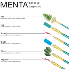 Set 5 Pinceles Menta RMEN-SET382 - Long Handle - Acrilico - Oleo - Nikamavi