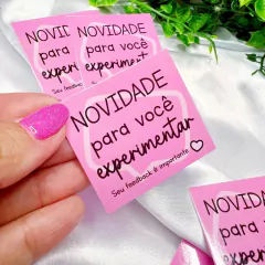 50 Mini Cartões "Novidade para você experimentar" para Embalagens e Produtos - comprar online