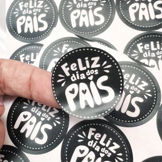 25 Adesivos Redondo Dia dos Pais Branco