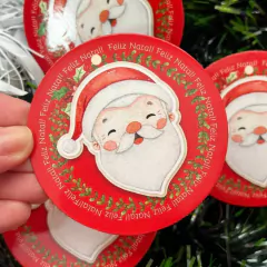 10 Tags de Natal Redondas 7cm