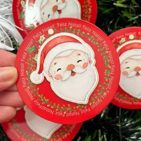 10 Tags de Natal Redondas 7cm
