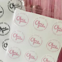 30 Adesivos Obrigada pela Compra Rosa, Adesivo para Sacola, Adesivo Obrigada pela compra. - comprar online