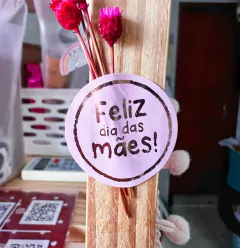 30 Adesivos Redondo 3cm Hot Stamping Dia das Mães, Adesivo para Sacola. - Mimi Design Criativo