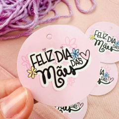 25 Tags Redonda Dia das Mães para Presente