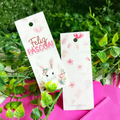 Tag Páscoa Aquarelada 9x5cm, Tag para presentes