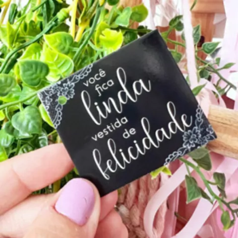 50 Mini Tags para Roupas ou Lingerie Preta