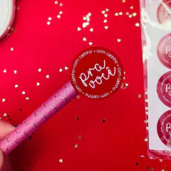 25 Adesivos Namorados "Pra você" Vermelho, Adesivo para caixas, adesivo para sacola, Dia dos Namorados - comprar online