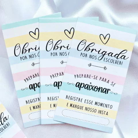 50 Cartões de Agradecimento Colorido para Clientes, Cartão de agradecimento, Cartão para encomendas