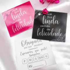 50 Mini Tags para Roupas ou Lingerie Preta - comprar online