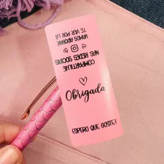 25 Etiquetas Lacre Sacola Adesiva - Obrigada - 7x3cm na internet