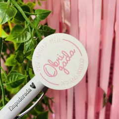 30 Adesivos Obrigada pela Compra Rosa, Adesivo para Sacola, Adesivo Obrigada pela compra.