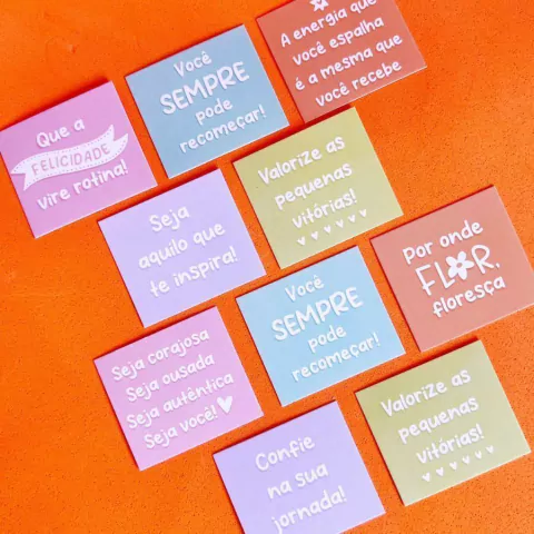 50 Mini Cartões Frases Motivacionais, Tag para Clientes