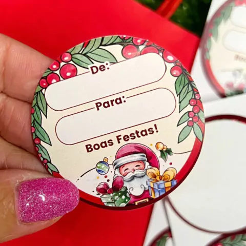 30 Adesivos para Presentes de Natal "Boas Festas"