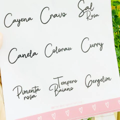 Kit 3 Cartelas de Adesivos Transparentes para Temperos | Impermeável | Vinil | Pronta Entrega na internet