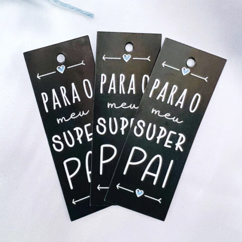 25 Tags Dia dos Pais "Super pai" Preta para Presentes, Tags para Encomendas de Pais, Super Pai