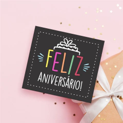 50 Mini Tags Preta para Presentes, Tag de Aniversário, Cartão para presente
