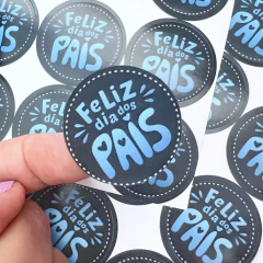 25 Adesivos Redondo Dia dos Pais Azul 3cm