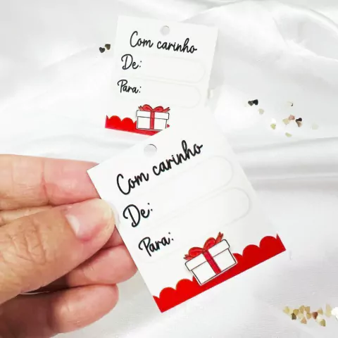 50 Mini Tags para Presentes Vermelho, Tag de para, Tag para Embalagem de Presente