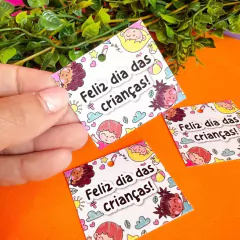 50 Mini Tags Dia das Crianças, Tags para Presentes e Embalagens