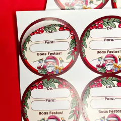 30 Adesivos para Presentes de Natal "Boas Festas" - comprar online