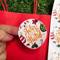 30 Adesivos para Presentes de Natal "Feliz Natal"