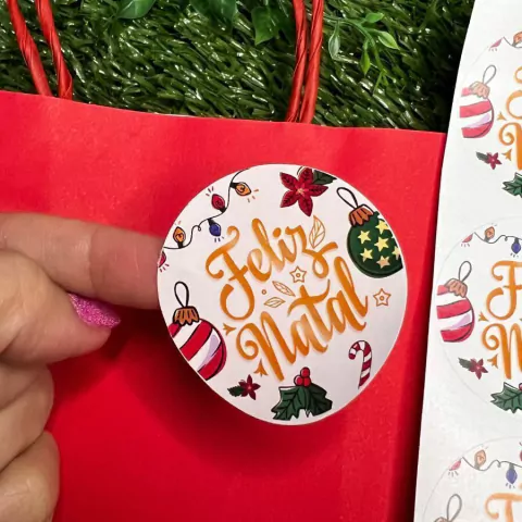 30 Adesivos para Presentes de Natal "Feliz Natal"