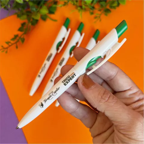 Caneta Plástica Personalizada (10 unidades)