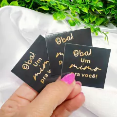 50 Mini Cartões "Oba! Um mimo pra você!" para Embalagens e Produtos - comprar online