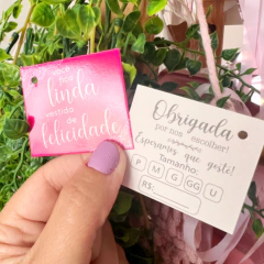 50 Mini Tags para Roupas ou Lingerie Rosa Pink