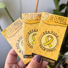 45 Cartões Frases Motivacionais Setembro Amarelo Papel Couchê 9x5cm - loja online