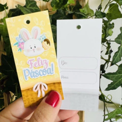 50 Tags de Páscoa Coelhinho para Presentes Amarela, Tags para embalagens