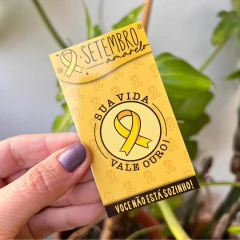 45 Cartões Frases Motivacionais Setembro Amarelo Papel Couchê 9x5cm - comprar online