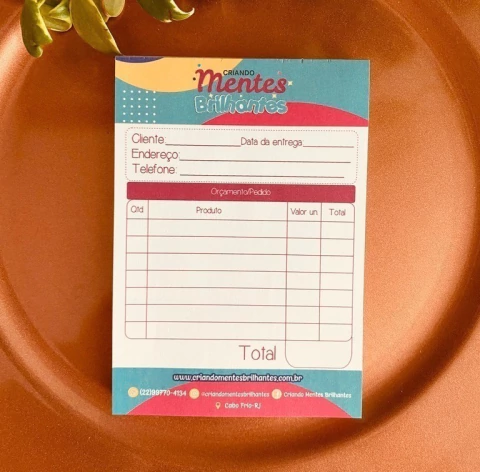 Bloco 10x15cm Colorido Personalizado com 100 Folhas