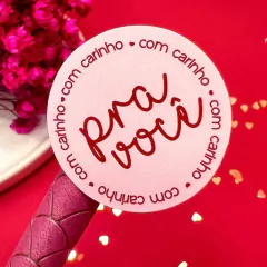 25 Adesivos Namorados "Pra você" Rosa, Adesivo para caixas, adesivo para sacola, Dia dos Namorados
