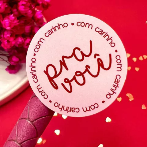 25 Adesivos Namorados "Pra você" Rosa, Adesivo para caixas, adesivo para sacola, Dia dos Namorados