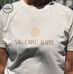 Camiseta São Carlo Acutis - Off-White - Meu Divino Dom