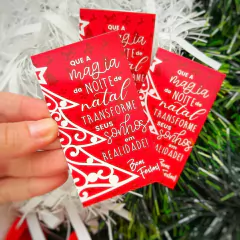 50 Tags de Natal Vermelha Frase para Presentes - comprar online