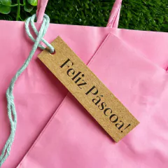 Tag de Páscoa Kraft 8,5x 2,5cm com furo, Tags para presentes - comprar online