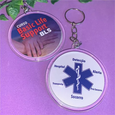 Chaveiro Acrílico Redondo Personalizado (10 unidades)