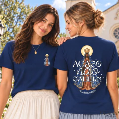 Camiseta NSa. Aparecida Acaso Não Sabeis - Azul Marinho