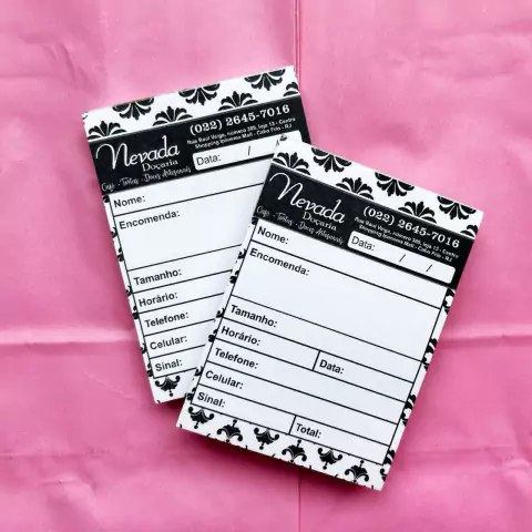 Bloco 10x7cm Preto e Branco Personalizado com 100 Folhas