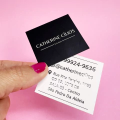Mini Cartão de Visita Fosco Verniz Localizado na internet