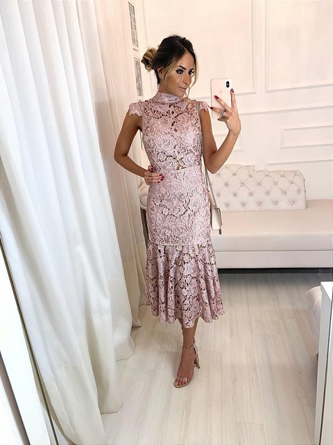 Vestido Midi rose leila - Cloude
