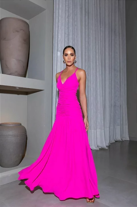 VESTIDO LONGO PINK MARGOT - DESNUDE