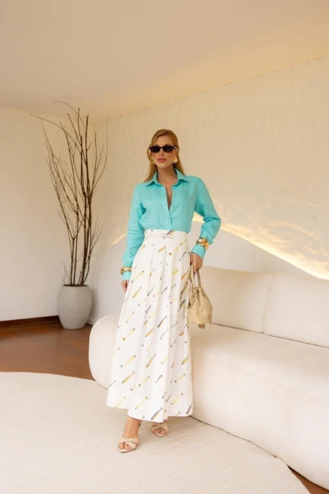 SAIA MIDI ESTAMPADA SARDINES - MURAU - comprar online