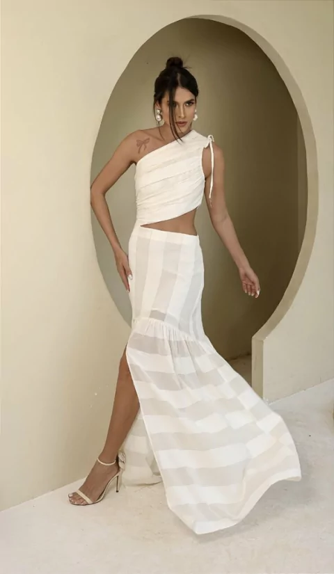 VESTIDO LONGO OFF WHITE MONICA - DESNUDE