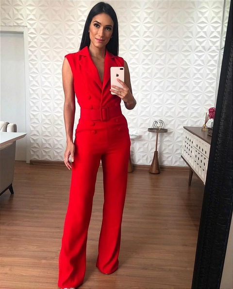 Macacão Vermelho Luana - Cloude